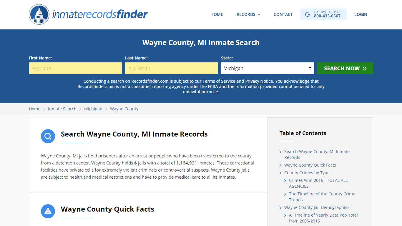 Wayne County, MI Inmate Lookup & Jail Records Online